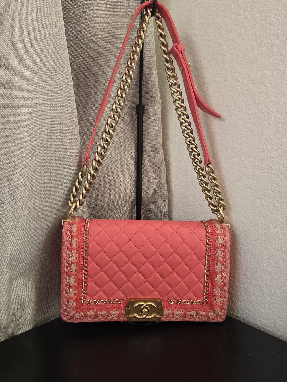 Coral Quilted Chain Shoulder Bag by Chanel